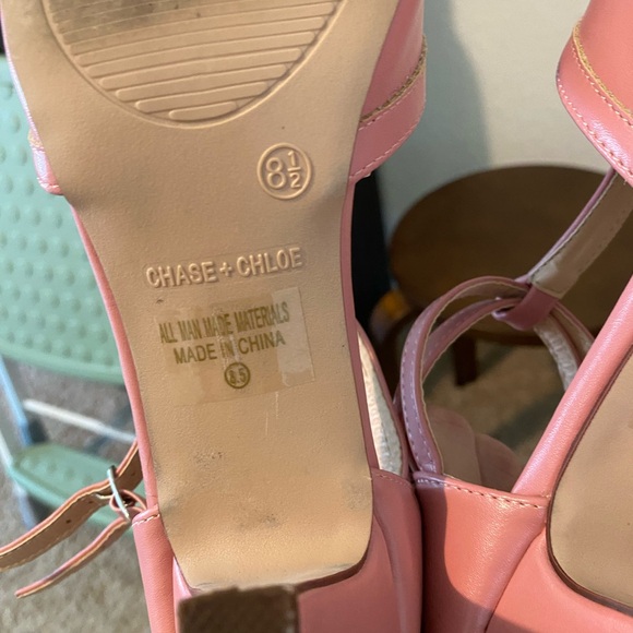 Chase + Chloe Blush Pink T-Strap Heels - Picture 8 of 8